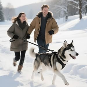 Bungee Leash for Large Dogs that Pull (BLACK)