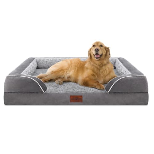 Waterproof Orthopedic Dog Bed for Extra Large Dogs (42.0"L x 30.0"W x 8.5"Th / Grey)