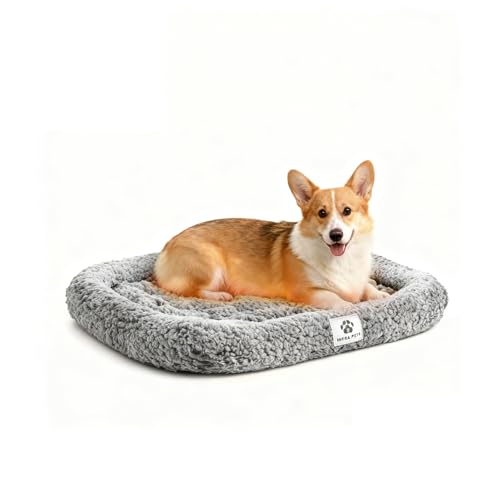 Self Warming Cat Bed Self Heating Pet Pad with Bolster and Foam (23"L x 21"W x 3"Th / Grey)