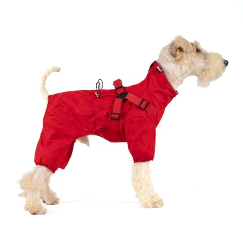 Waterproof Dog Raincoat (L Back Length 16.1" / Red)