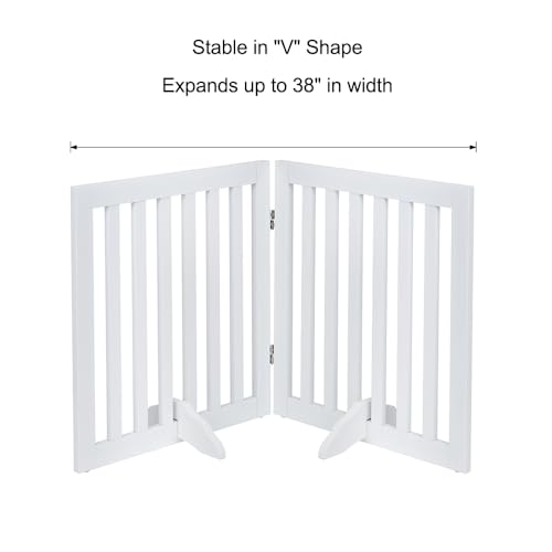 24”H Free Standing Pet Gate for Dog Cat (White / 40"W×24"H)