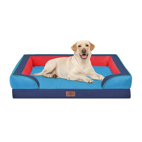 Orthopedic Dog Bed for Extra Large Dogs with Bolster (42.0"L x 30.0"W x 8.5"Th / Philadelphia)