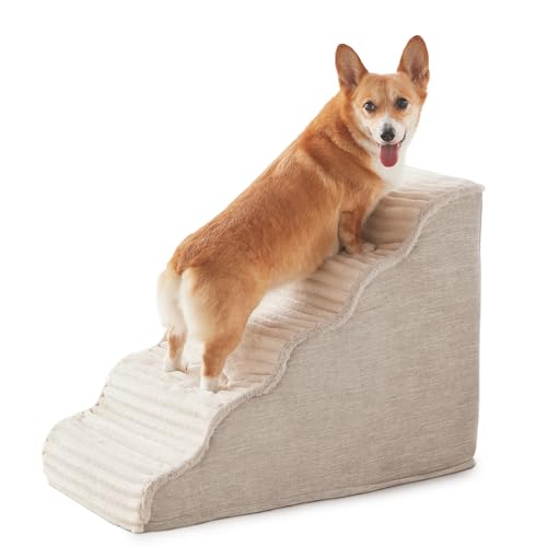 Dog Stairs for Small Dogs & Cats 22.5" H (Beige / Standard 5 Step-22.5"H)
