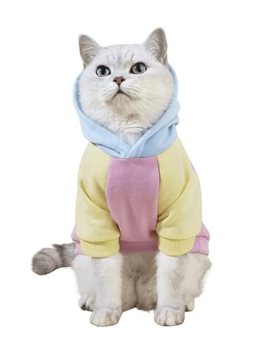 Basic Dog Hoodie Sweatshirt Puppy Sweater Warm Cat Costumes Pet Clothes for Chihuahua Puppy Kitten Small Medium Dogs Pink Small (Small / Pink)