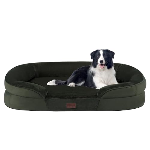 Orthopedic Waterproof Large Dog Bed Sofa (Large(38 x 28.5 x 6 inch) / Green)