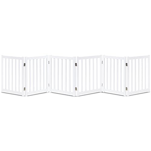 Wooden Free Standing Dog Gate 120" W x 24" H (White / 120"W x 24"H)