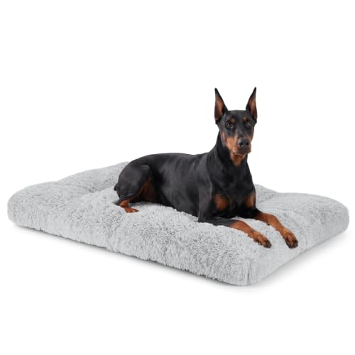 Large Dog Crate Pad (47.0"L x 29.0"W x 4.0"Th / Light Grey)