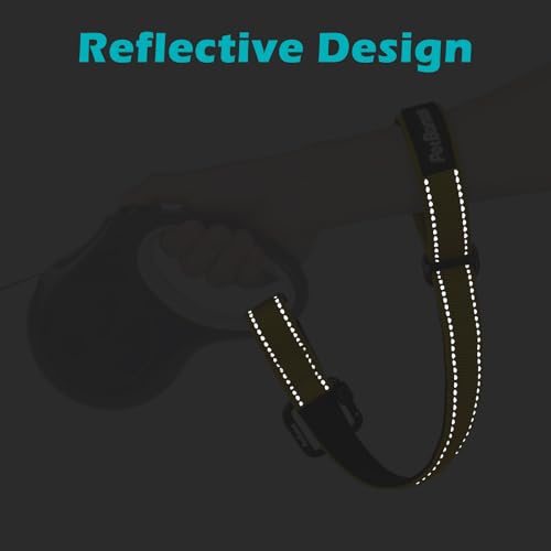 Dog Leash Wrist Strap with Lockable Clip for Dog Retractable Leash (Yellow / 1 Pack)