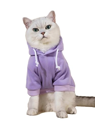 Basic Dog Hoodie Sweatshirt Puppy Sweater Warm Cat Costumes Pet Clothes for Chihuahua Puppy Kitten Small Medium Dogs Mauve Purple X (X-Large / Mauve Purple)