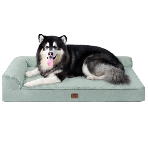 XXL Dog Bed Memory Foam (Greyish Green / 48.0"L x 35.0"W x 7.5"Th)