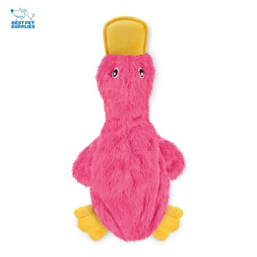 Interactive Squeaky Dog Toy (Crinkle Duck (Yellow, Blue, Pink) / Large)