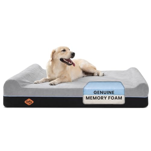 Orthopedic Dog Beds for Large Dogs (50.0"L x 36.0"W x 10.0"Th / Slate Gray)