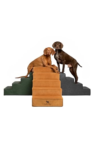 Dog Stairs Dog Ramp for Bed ((5 Step) Camel)