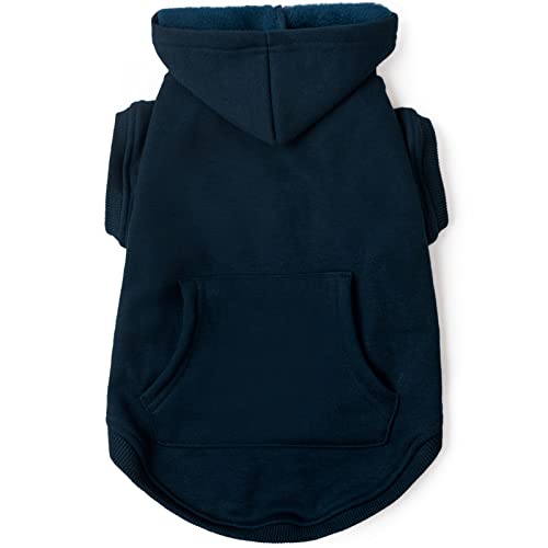 Dog Hoodie Fleece Puppy Clothes Warm Sweater with Hat for Small Medium Dogs Cat Hooded Shirt Kitten Pet Basic Sweatshirt with Pocket Doggie Soft Winter Coat Apparel (3XL-(26~38lb) | Chest(~26.8") / Blue)
