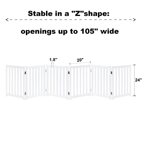 Wooden Free Standing Dog Gate 120" W x 24" H (White / 120"W x 24"H)