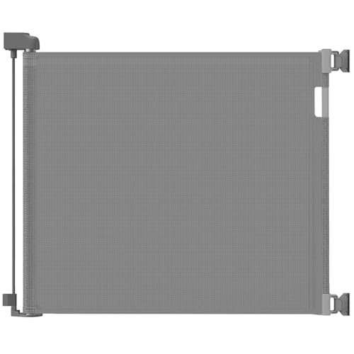 Retractable Baby Gate for Doorways and Stairs (Gray / 33x71 Inch)