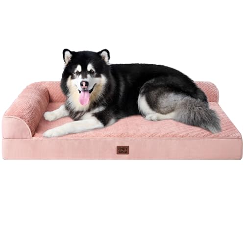XXL Dog Bed Memory Foam (Pink / 48.0"L x 35.0"W x 7.5"Th)