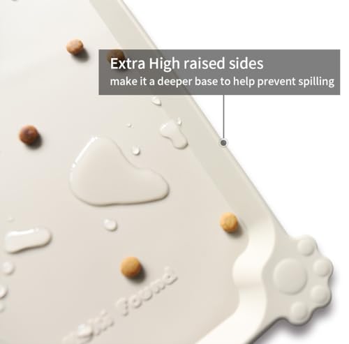 XX Large Silicone Pet Feeding Mats (28" x 26" / Cream Brown)