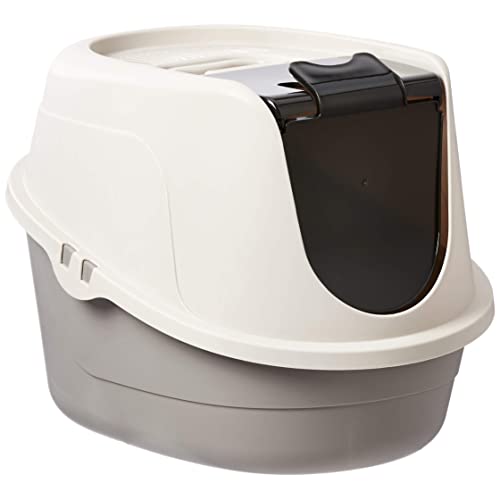 No Mess Hooded Enclosed Cat Litter Box with Odor Control and Swinging Door (Standard (Pack of 1))
