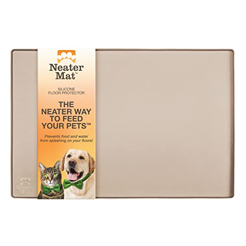 Neater Mat Pet Mats for Food and Water (24"L x 16"W / Cappuccino)