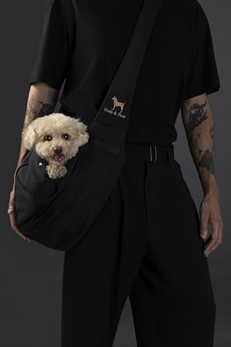 Dog Sling Carrier for Small Dogs 5 (Black / 18.0"L x 10.0"W x 6.5"H)