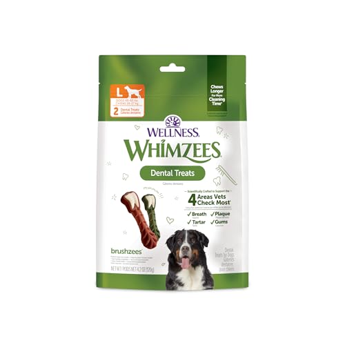 Wellness WHIMZEES Brushzees Natural Dog Dental Treat (2 Count (Pack of 1))