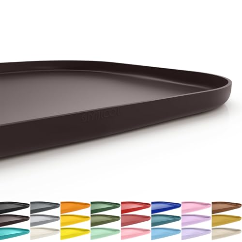 Waterproof Silicone Pet Food Mat with Raised Edge for Dog & Cat (Dark Brown / 19"L x 12"W)