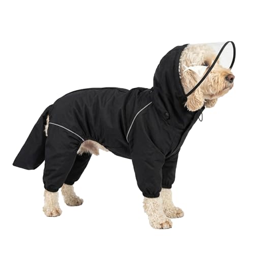 Dog Raincoat for Medium Large Dogs (Black for Boy / XX-Small)