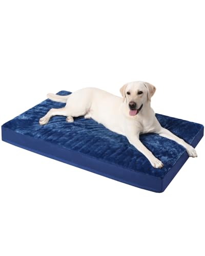 Orthopedic Dog Bed for Large Dogs with Waterproof Lining (Blue / 41.0"L x 27.0"W x 3.0"Th)