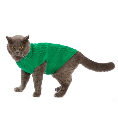 Cat Sweater Stretchy (Dark Green / X-Small)