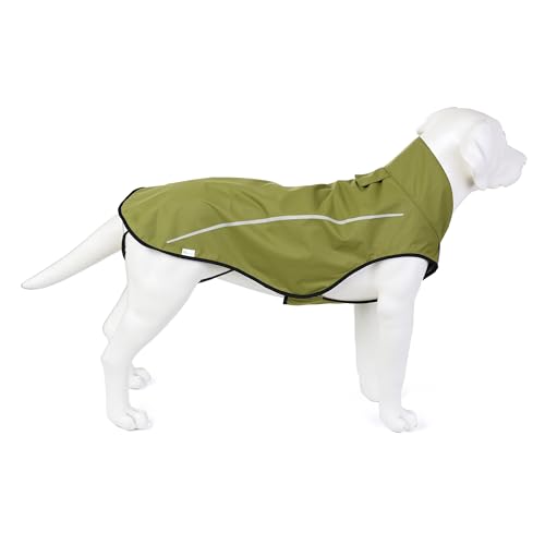 Dog Raincoat Adjustable Waterproof Reflective Rain Jacket for Small Medium Large Dogs (XXS Chest 16"-19" / Lime Yellow)