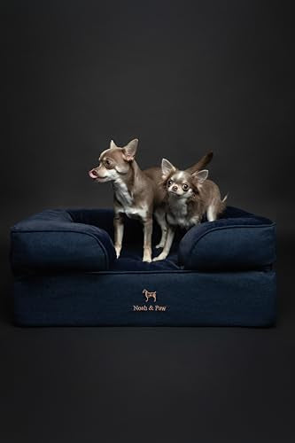 Dog Bed 28x23x11 Inch (Denim - Dark Blue / Medium)