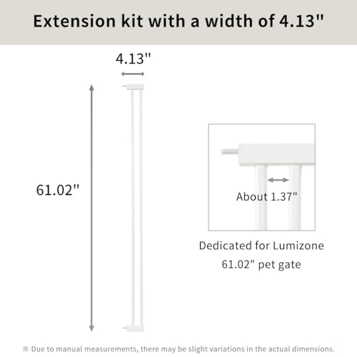 Extra Tall Cat Gate Extension Kit 61.02" High 4.13" Wide White (61.02" H-white / 4.13" W, Extension)