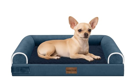 Orthopedic Dog Bed for Small Dogs (Navy Blue / 24.0"L x 16.0"W x 5.5"Th)