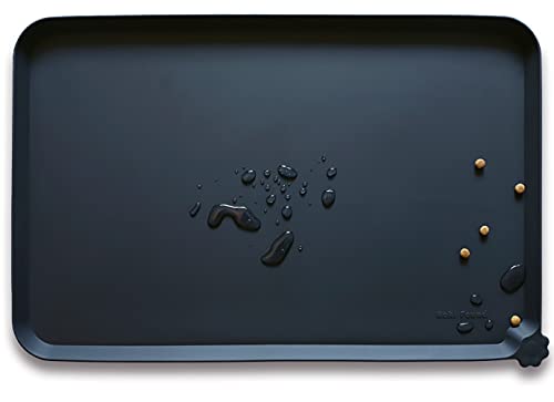 XX Large Silicone Pet Food Mats (28" x 26" / Black)