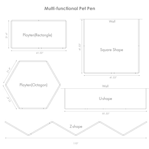 Dog Gate Indoor with Walk Through Door (Espresso / 【6 Panels with door】120"W x 24"H)