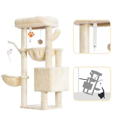 Cat Tree 40 Inches Tower Condo with Scratching Post (Beige / 40 inch)