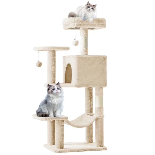 44 Inch Cat Tree Tower for Indoor Cats and Kittens (Beige / 44 IN)