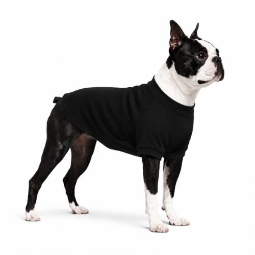 Ribbed Dog T Shirt Cotton Knitted Dog Sweaters for All Season Pet T (XL (for Medium Dog) / Black)