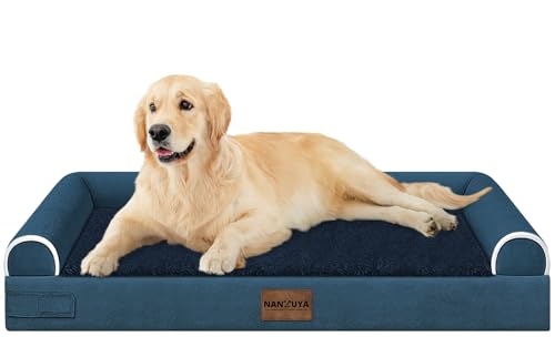 Orthopedic Dog Bed for Large Dogs (Navy Blue / 36.0"L x 27.0"W x 6.5"Th)