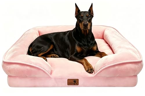 Orthopedic Dog Bed with Sides (48.0"L x 35.0"W x 8.0"Th / Pink)