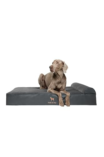 XL Dog Bed 45x35x9.1 Inch (Vegan Leather - Charcoal / X-Large)