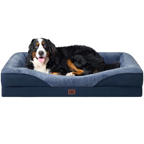 Orthopedic XL Dog Bed for Large Dog (Navy / 48x35x7.5)