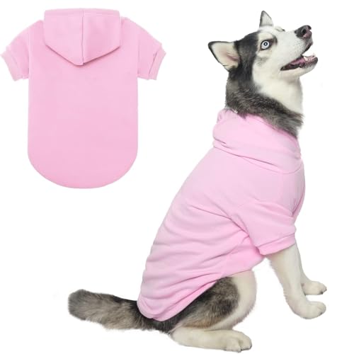 Dog Hoodie for Large Dogs (#2 Pink(Plain) / XX-Large (All Breed Sizes))