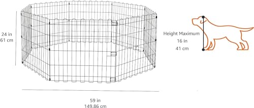 Foldable Octagonal Metal Exercise Dog Playpen (Without door)