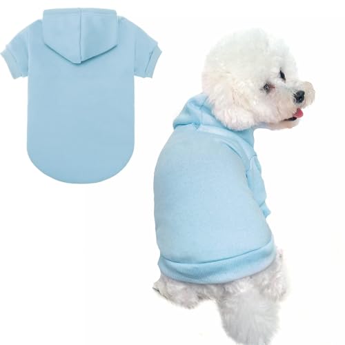 Dog Hoodie for Small Medium Dogs (#2 Blue(Plain) / Small/Medium (All Breed Sizes))