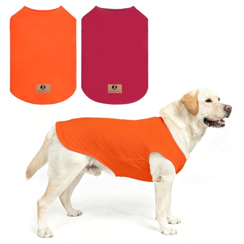 Large Fall Dog Clothes for Boy Girl (Orange&Red / Large(Chest 24", Back 17"))