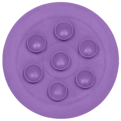 UFO Purple Perfect Bathing and Shower Ditractor. Natural Rubber LickiMat with Soother Nubs. runny Treats. Unique Food and Dribble Catcher Design. Suitable for All Flat Surfaces (Purple)