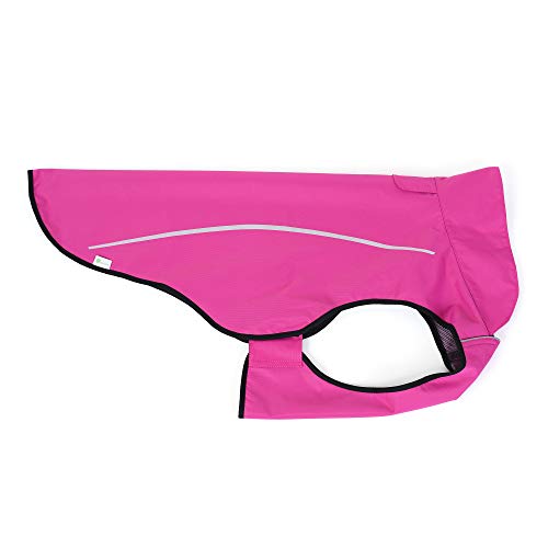 Dog Raincoat Adjustable Waterproof Reflective Rain Jacket for Small Medium Large Dogs (S Chest 22"-25" / Hot Pink)