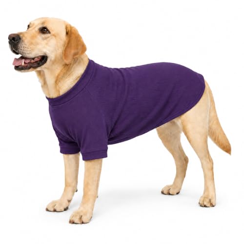 Ribbed Dog T Shirt Cotton Knitted Dog Sweaters for All Season Pet T (3XL (for Large Dog) / Purple)